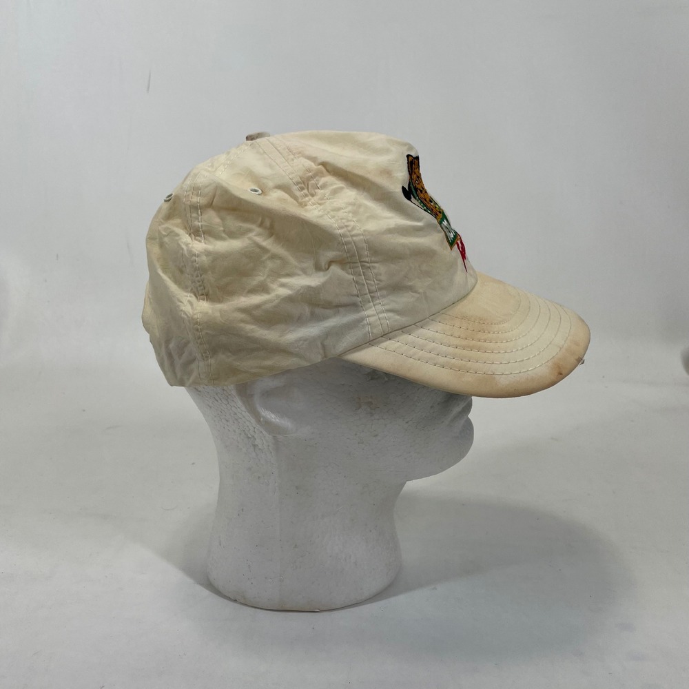 Vintage Kodiak Racing Snapback Hat Made in USA Off White Embroidered Bear Cap - Picture 4 of 7